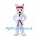 Rabbit Mascot Costume with Red Headband and White Martial Arts Uniform