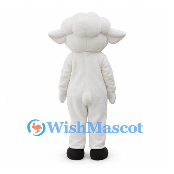 Sheep Mascot Costume in Cream with Curly Wool Head