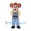Mouse Mascot Costume with Yellow Shirt and Blue Overalls