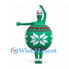 Christmas Ornament Mascot Costume in Green with White Snowflakes