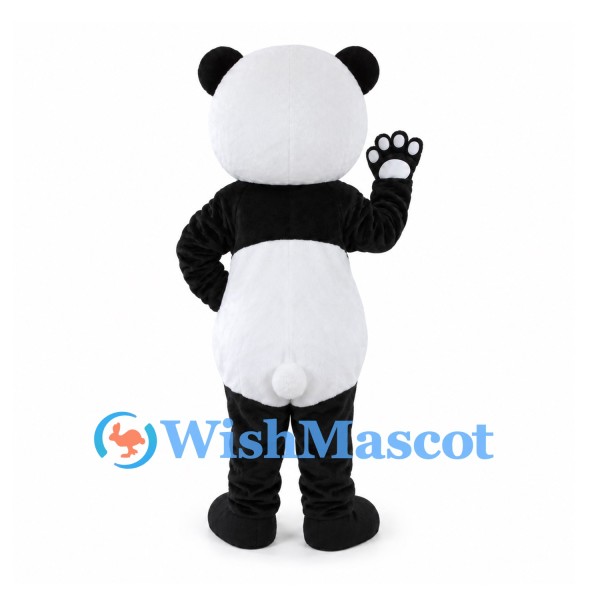 Panda Mascot Costume in Black and White with Paw Pads