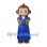 Monkey Mascot Costume with Blue Traditional Robe and Rainbow Sleeves