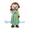 Monkey Mascot Costume with Green Traditional Robe
