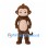 Monkey Mascot Costume in Brown with Cream Face and Belly