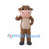 Bull Mascot Costume in Brown with Cream Belly and Pink Snout
