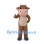 Bull Mascot Costume in Brown with Cream Belly and Pink Snout