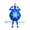 Christmas Ornament Mascot Costume in Blue with White Snowflake