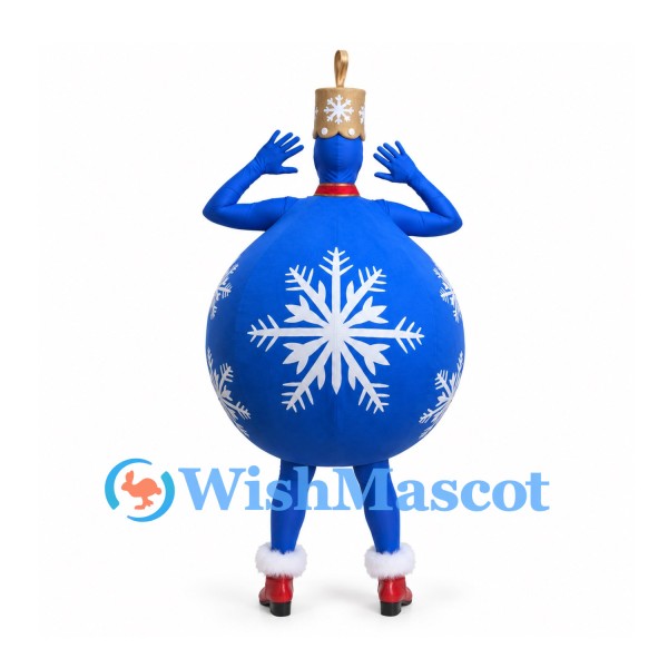 Christmas Ornament Mascot Costume in Blue with White Snowflake
