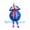 Christmas Ornament Mascot Costume in Blue with White Snowflake