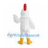 Rooster Mascot Costume in White with Red Comb and Yellow Boots