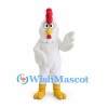 Rooster Mascot Costume in White with Red Comb and Yellow Boots