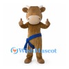 Bull Mascot Costume in Brown with Blue Waist Sash