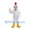 Rooster Mascot Costume in White with Wide Eyes and Yellow Feet
