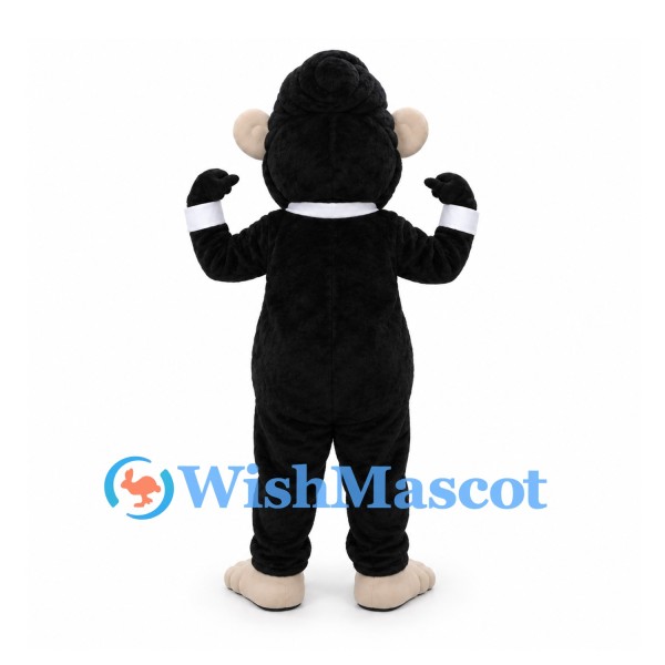 Chimpanzee Mascot Costume in Black with Cream Face and Belly