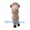 Sheep Mascot Costume in Taupe with Curly Wool Head