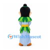 Sage Mascot Costume with Long Black Beard and Blue Robe
