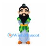 Sage Mascot Costume with Long Black Beard and Blue Robe
