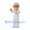 Priest Mascot Costume with Glasses and Long White Robe