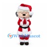 Sheep Mascot Costume with Red Santa Suit and Black Belt