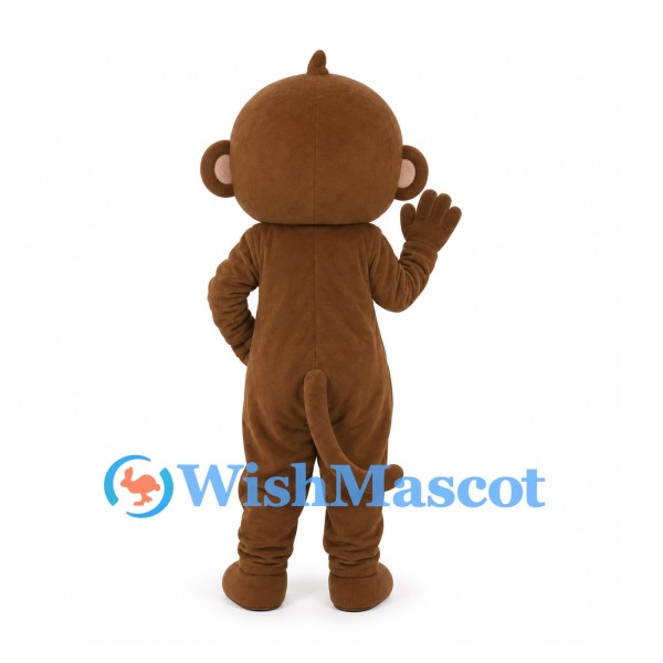 Monkey Mascot Costume in Brown with Pink Cheeks