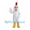 Rooster Mascot Costume in White with Feathered Chest and Yellow Feet
