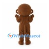 Monkey Mascot Costume in Brown with White Face and Round Belly