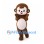 Monkey Mascot Costume in Brown with White Face and Round Belly