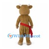 Bull Mascot Costume in Brown with Red Waist Sash