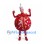 Christmas Ornament Mascot Costume in Red with White Snowflakes