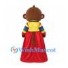 Monkey Mascot Costume with Yellow Rainbow-Sleeve Blouse and Red Skirt