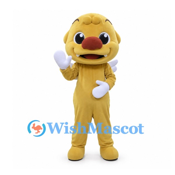 Duck Mascot Costume in Yellow with Small White Wings