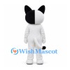Cat Mascot Costume in Black and White with Large Orange Eyes