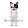 Cat Mascot Costume in Black and White with Large Orange Eyes