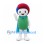 Superhero Mascot Costume with Red Hair, Green Body and Blue Cape