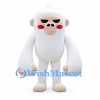 Monkey Mascot Costume in White with Long Arms and Red Cheeks