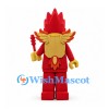 Rooster Mascot Costume with Red and Gold Robot Armor