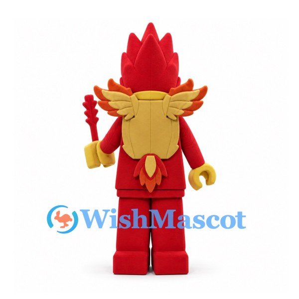 Rooster Mascot Costume with Red and Gold Robot Armor