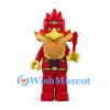 Rooster Mascot Costume with Red and Gold Robot Armor