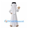 Man Mascot Costume with White Headscarf, Robe and Black Glasses