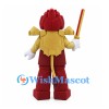 Lion Mascot Costume with Red and Gold Robot Armor and Sword