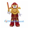 Lion Mascot Costume with Red and Gold Robot Armor and Sword