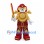 Lion Mascot Costume with Red and Gold Robot Armor and Sword