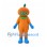 Orange Mascot Costume with Green Eye Mask and Blue Boots