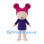 Girl Mascot Costume with Pink Hair Buns and Purple Dress