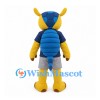 Owl Mascot Costume in Yellow and Blue with Navy Shirt