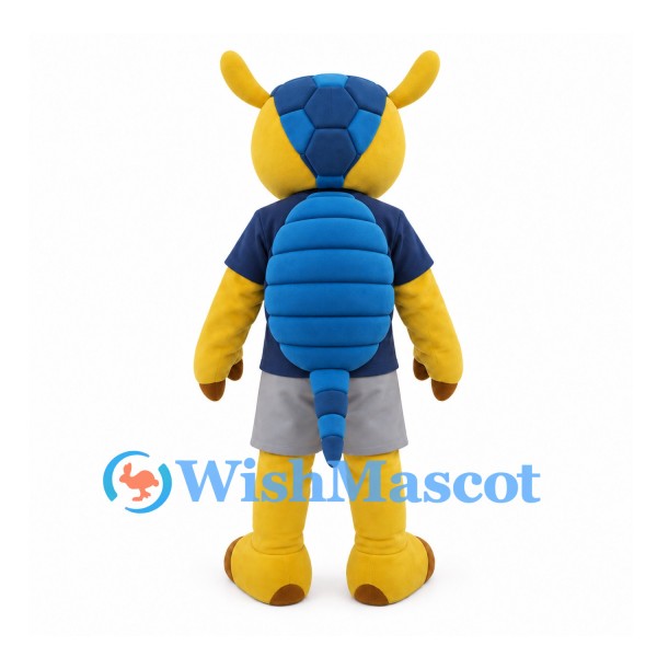 Owl Mascot Costume in Yellow and Blue with Navy Shirt