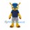 Owl Mascot Costume in Yellow and Blue with Navy Shirt
