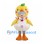 Duck Mascot Costume with Clown Face and White Ruffled Body
