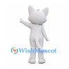 Cat Mascot Costume in White with Large Orange Eyes