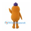 One-Eyed Monster Mascot Costume in Orange with Purple Crest